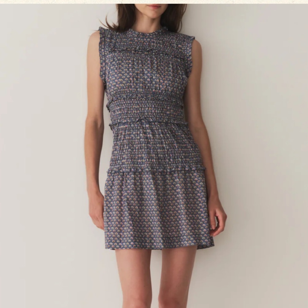 Doen Blue and Pink Patterned Dress